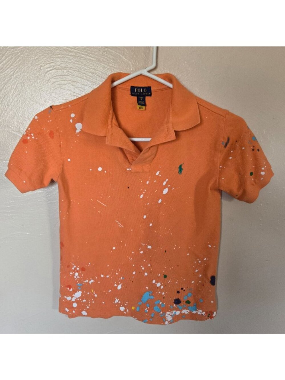 Polo Ralph Lauren Youth Colorful Paint Splatter Polo Top Size Small(8)